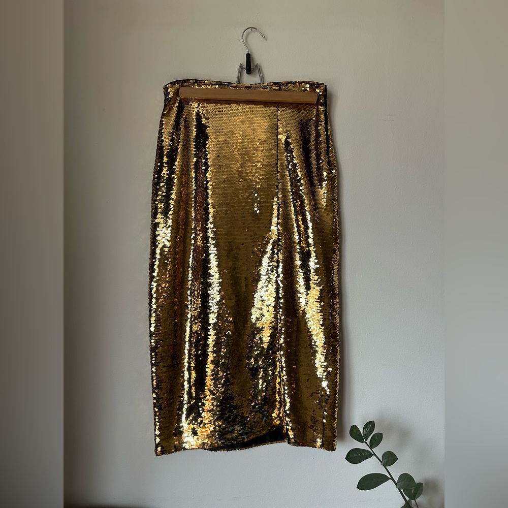NWT Disco Glam! - Gold Sequin Pencil Skirt